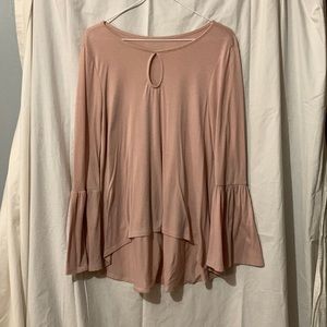Pink/beige top with loose sleeves